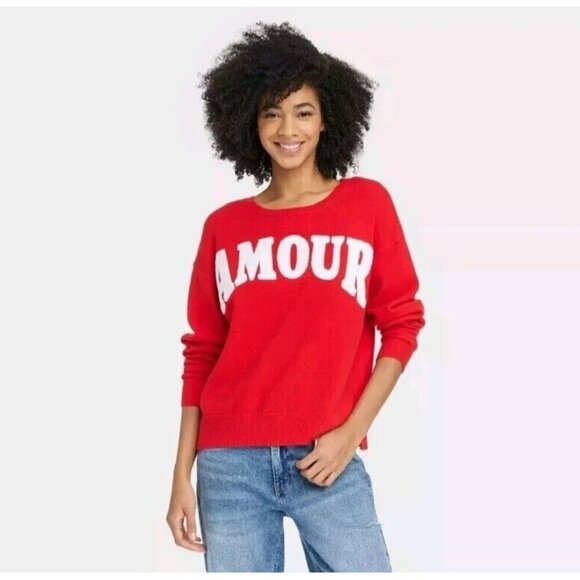AMOUR Women's Graphic Sweater by Red 33 Degrees Size 2X NEW! - Picture 1 of 13